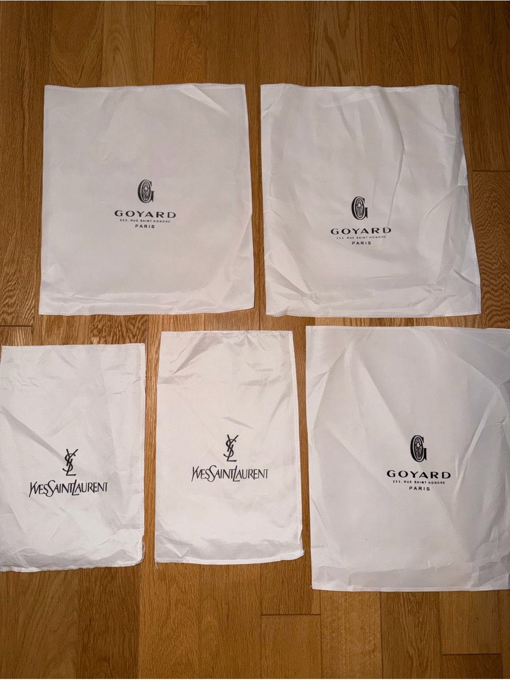 NEW 5 Luxury White Dust Bags